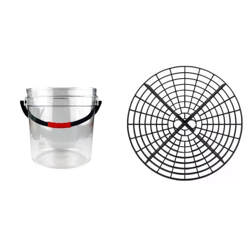 Wash Bucket With Gritt Guard 13lt Transparent Vehicle Wash Bucket With Grit Guard